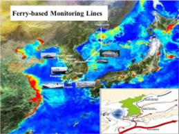 Ocean monitoring system using Korean Peninsula littoral sea sailing ferries.
