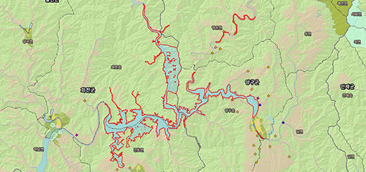 화천호(파로호) 토지피복도 지도이미지
