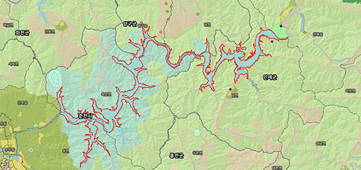 소양호 토지피복도 지도이미지
