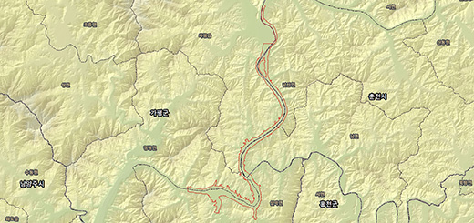 청평호 수산자원보호구역경계 지도이미지