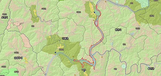 청평호 토지피복도 지도이미지