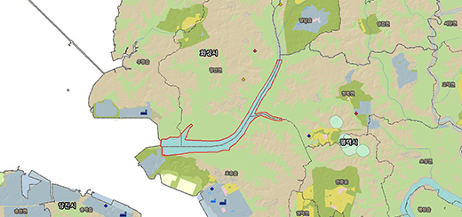 남양호 토지피복도 지도이미지