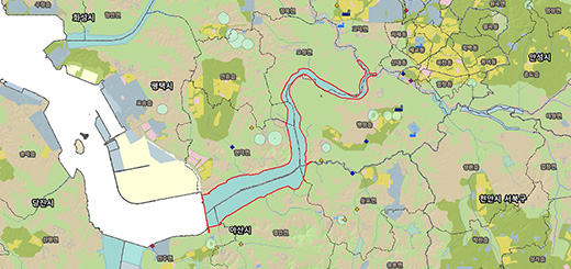 아산호(평택호) 토지피복도 지도이미지