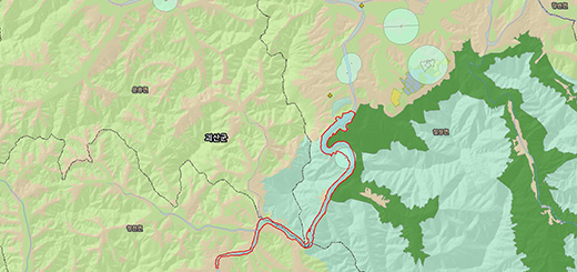 괴산호 토지피복도 지도이미지