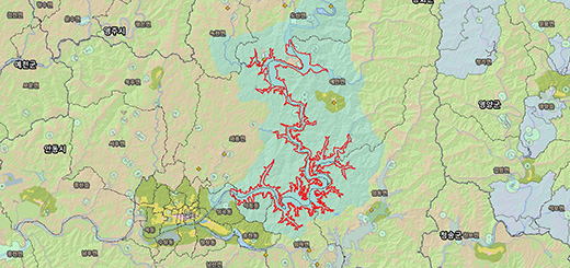 안동호 토지피복도 지도이미지