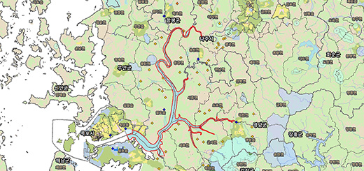 영산호 토지피복도 지도이미지