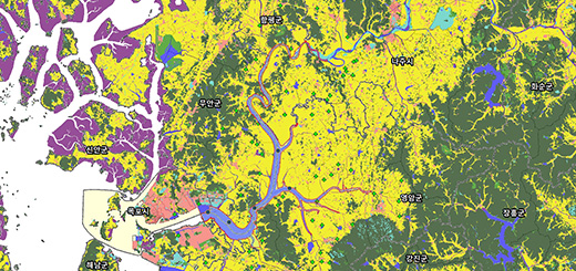 영산호 용도&middot;지역지구 지도이미지