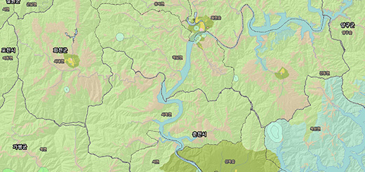 홍천강 토지피복도 지도이미지