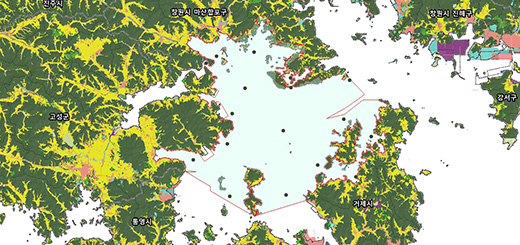 진동만 어장정보 및 보호구역 현황 지도이미지