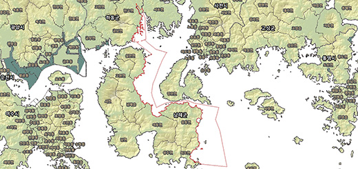 남해·통영I 수산자원보호구역경계 지도이미지