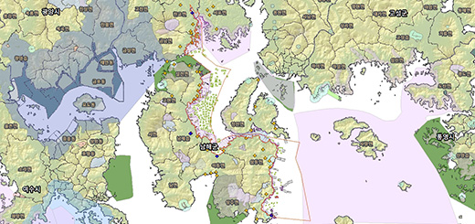 남해&middot;통영I 토지피복도 지도이미지