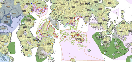남해&middot;통영II 토지피복도 지도이미지