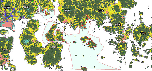 남해&middot;통영II 어장정보 및 보호구역 현황 지도이미지