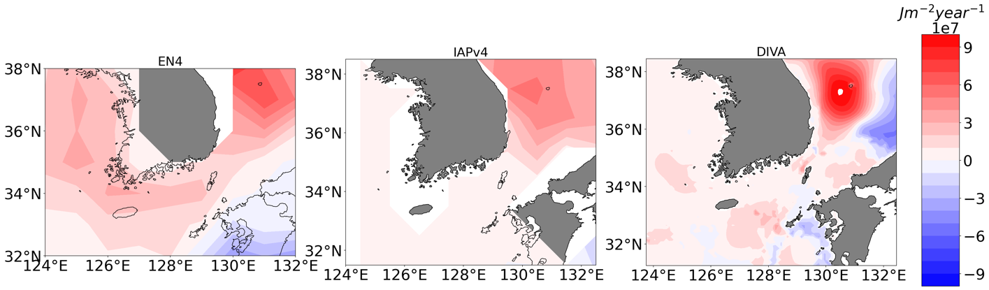 등온선 수심 변화